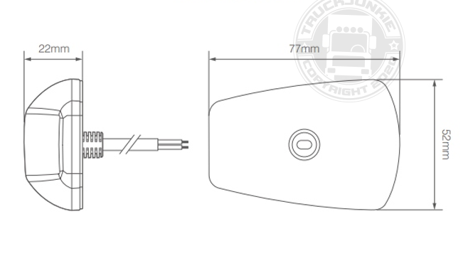 LED TOPLIGHT / MARKER LAMP - 9-32V - CLEAR GLASS