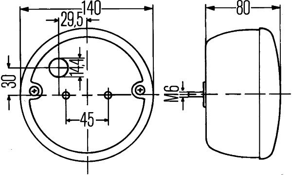 HELLA - REAR LIGHT - 140 MM