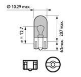 LED RED 1 diode 24V W5W