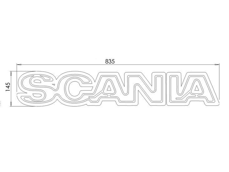 RED - LIGHT BASE - LIGHTED SCANIA GRILL LOGO - 24V