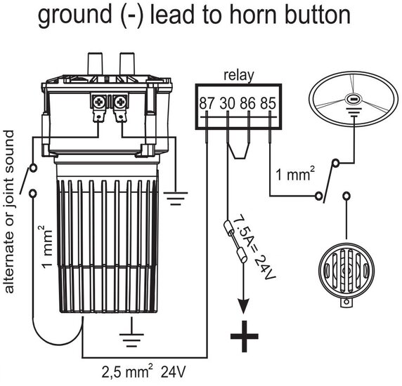 12V - MARCO - NAPOLITANO AIR HORN 2-TONES - INCL. COMPRESSOR