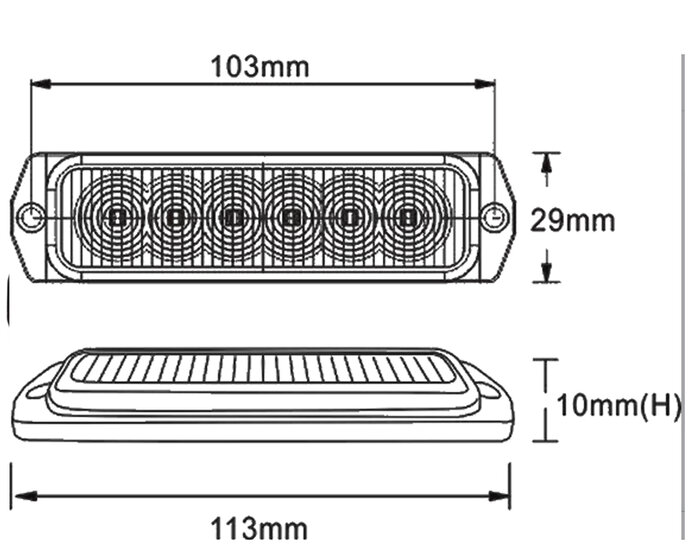 LEDSON - ORANJE FLITSER - 6 LED - ECE R65/R10, SAE J595