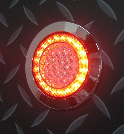 JOKON LED ROUND REAR LIGHT 24V WITH CHROME RING - 24V