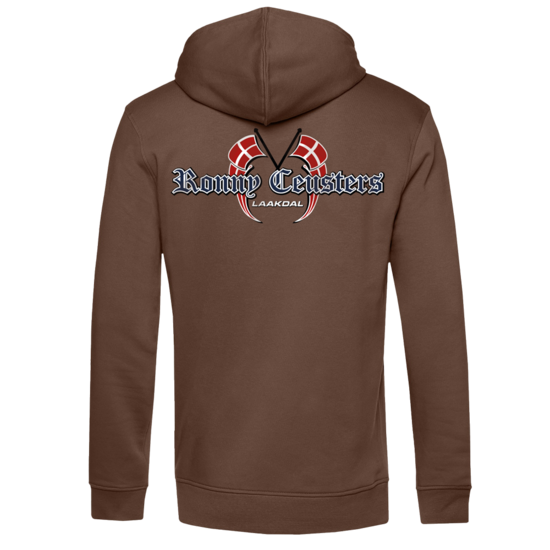 ronny ceusters trui hoodie bruin met vlaggen