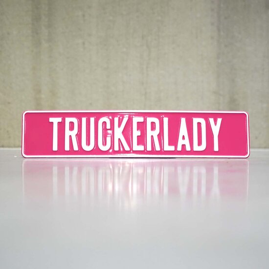 NUMBER PLATE PINK / WHITE - WITH YOUR OWN TEXT 