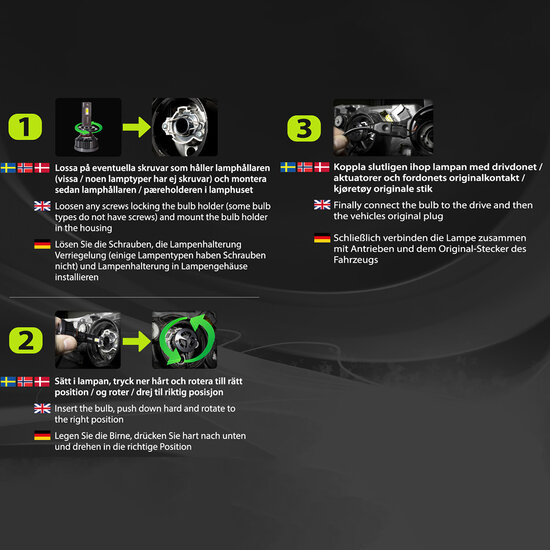 LEDSON XTREME DX LED VOOR VRACHTWAGEN H4 INSTRUCTIES