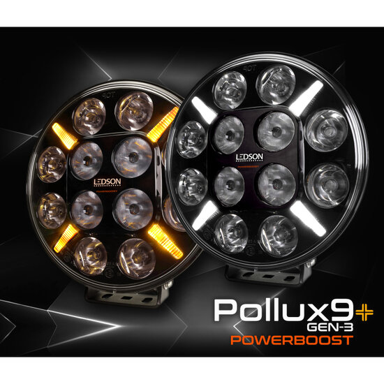 LEDSON Pollux9+ POWERBOOST - LED SPOTLIGHT WITH WHITE AND ORANGE POSITION LIGHT - 120W