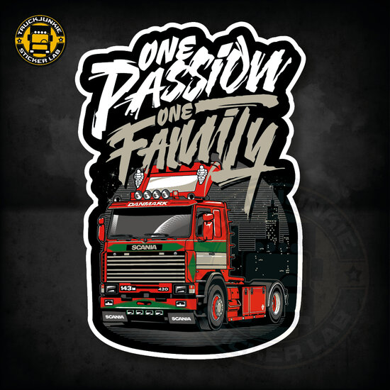 ONE PASSION ONE FAMILY RETRO - FULL PRINT STICKER