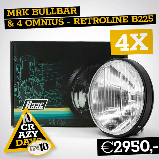 MRK BULLBAR MODEL X WITH 4X OMNIUS RETROLINE SPOTLIGHT B225