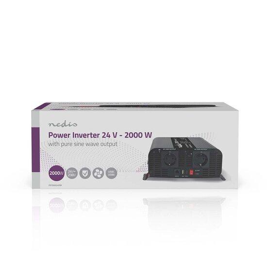 NEDIS INVERTER PURE SINE WAVE 24V 2000W | PEAK POWER 4000W