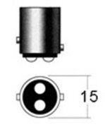 LED-LAMP RED - 360  13 DIODE  P21/5W BAY15d