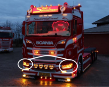 AMBER - EXTRA POSITION LIGHT - SCANIA LED HEADLIGHT 2016+