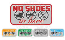 nO SHOES IN HERE STICKER OPSTAP VRACHTWAGEN