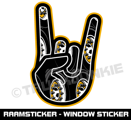 WINDOW STICKER - TRUCKJUNKIE BULL HAND - LARGE